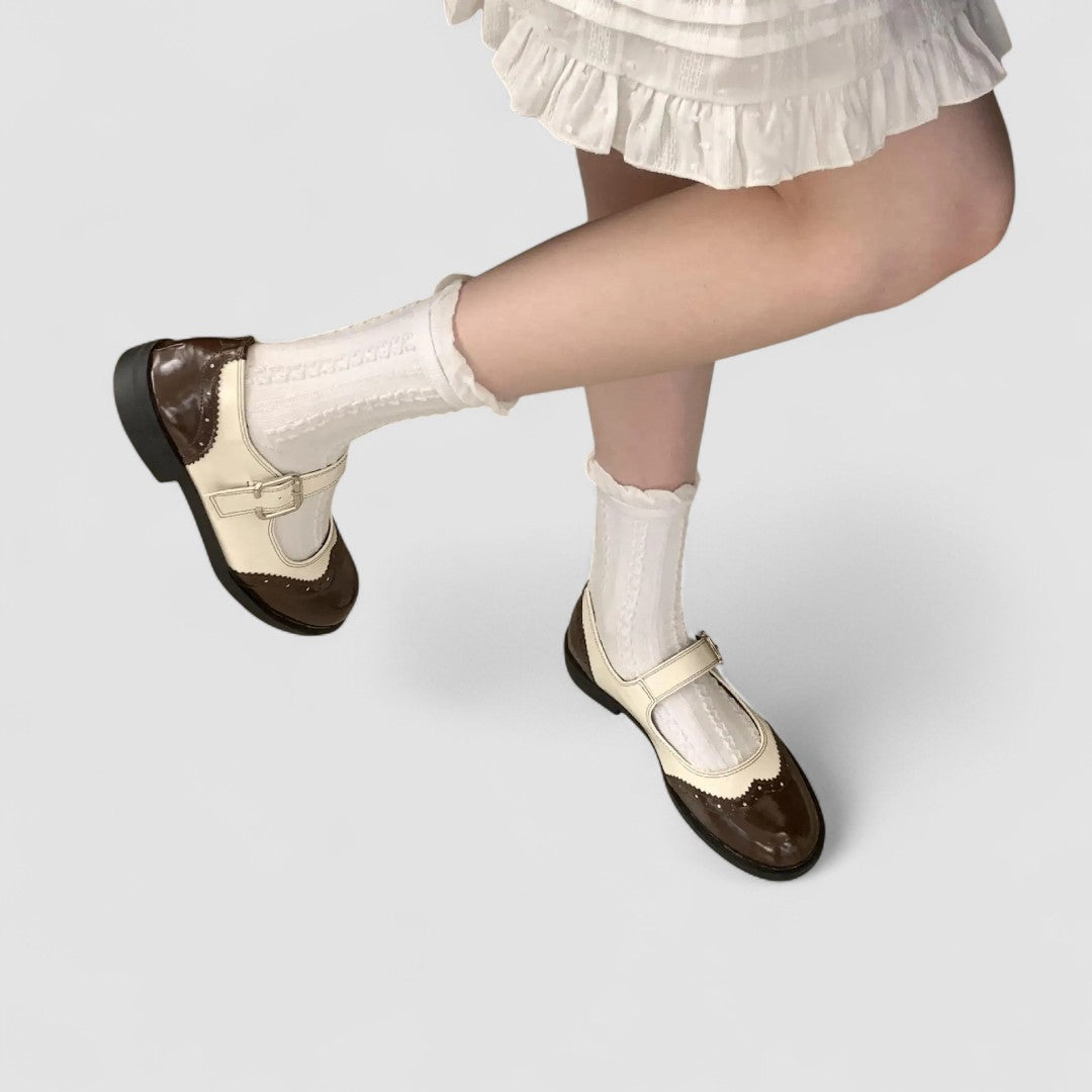 Tess two tone spectator Mary Jane shoes, view 4