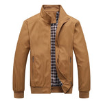 Marshall men's check lined Harrington jacket in Khaki, view 4