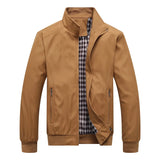 Marshall men's check lined Harrington jacket in Khaki, view 4