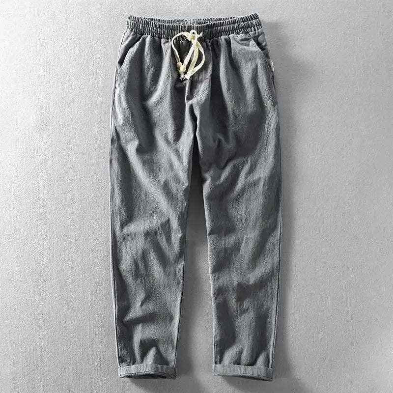 Byron men's lightweight summer drawstring pants in Gray, view 4