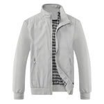 Marshall men's check lined Harrington jacket in White, view 3