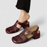 Cassie woven slingback Mary Jane shoes in Burgundy, front view