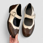 Tess two tone spectator Mary Jane shoes in Brown, view 3