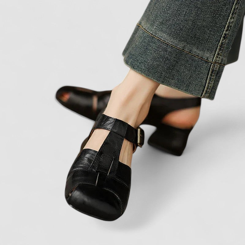 Cassie woven slingback Mary Jane shoes in Black, view 2
