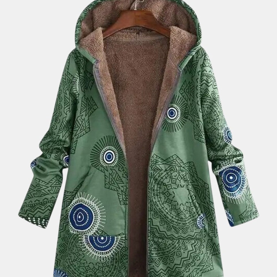 Adele - Sherpa Jacket with Ethnic Print