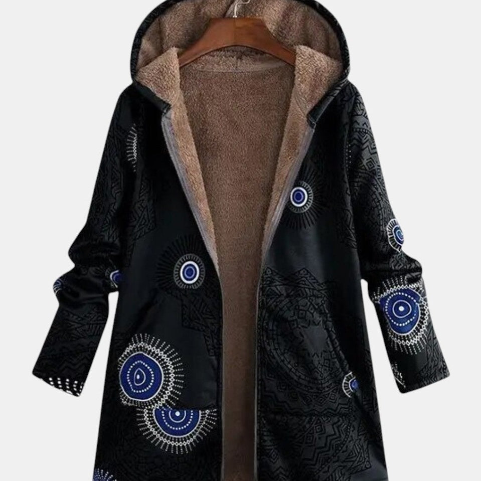 Adele - Sherpa Jacket with Ethnic Print