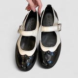 Tess two tone spectator Mary Jane shoes in Black, view 2