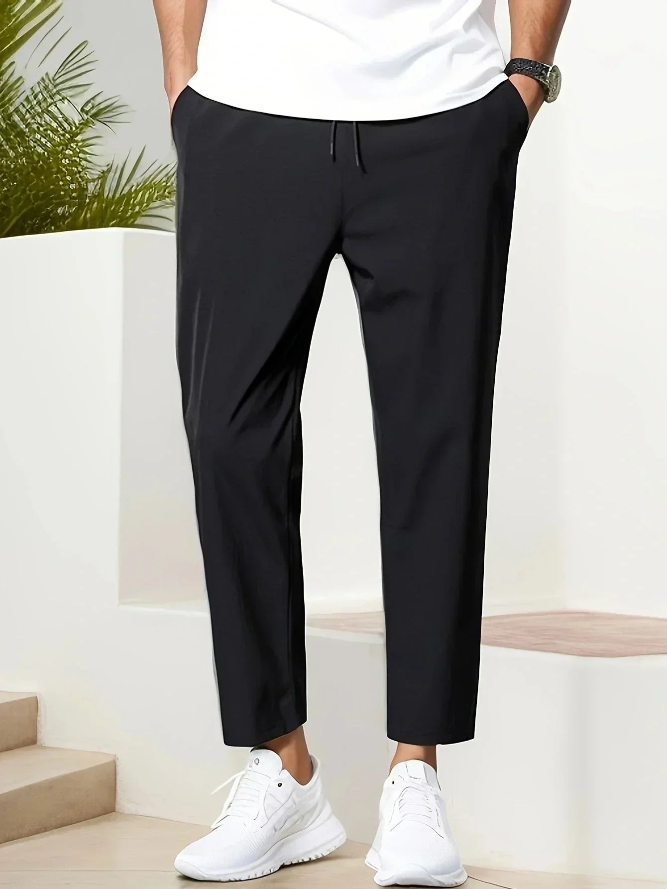 Rhett men's cropped tapered smart pants, view 2