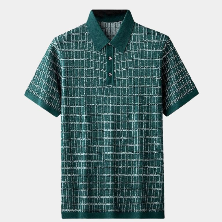 Dallas | Black Textured Knit Polo