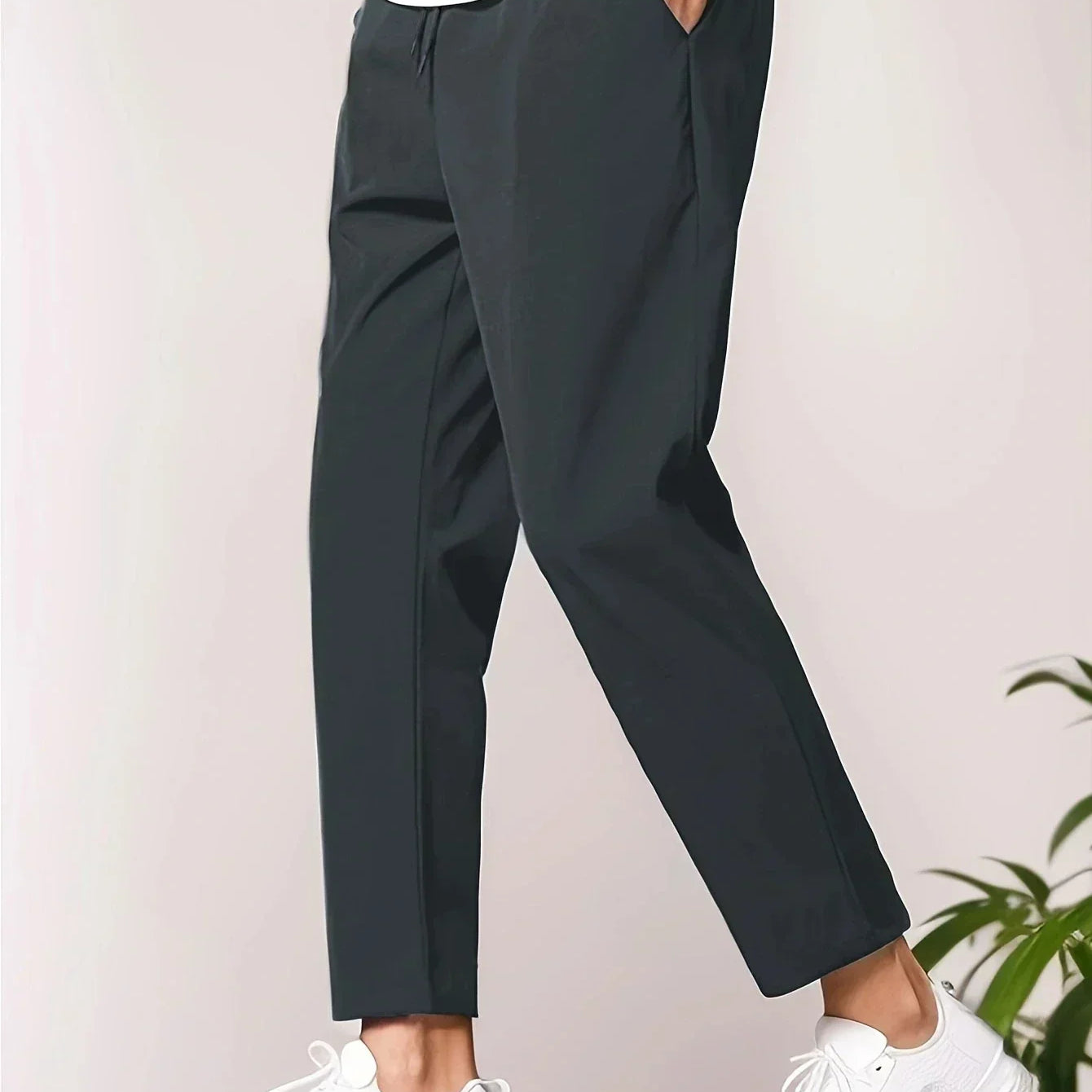 Rhett men's cropped tapered smart pants in Dark Gray, view 7