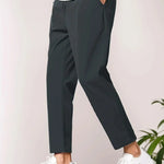 Rhett men's cropped tapered smart pants in Dark Gray, view 7