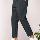 Rhett men's cropped tapered smart pants in Dark Gray, view 7