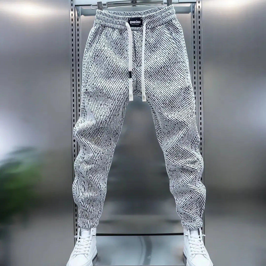 Vernon men's textured knit joggers in Light Gray, view 2