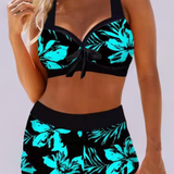 Erica | High-Waisted Floral Print Swimsuit