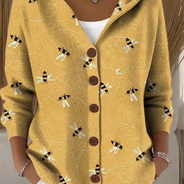 Evelyn | Printed Hooded Cardigan