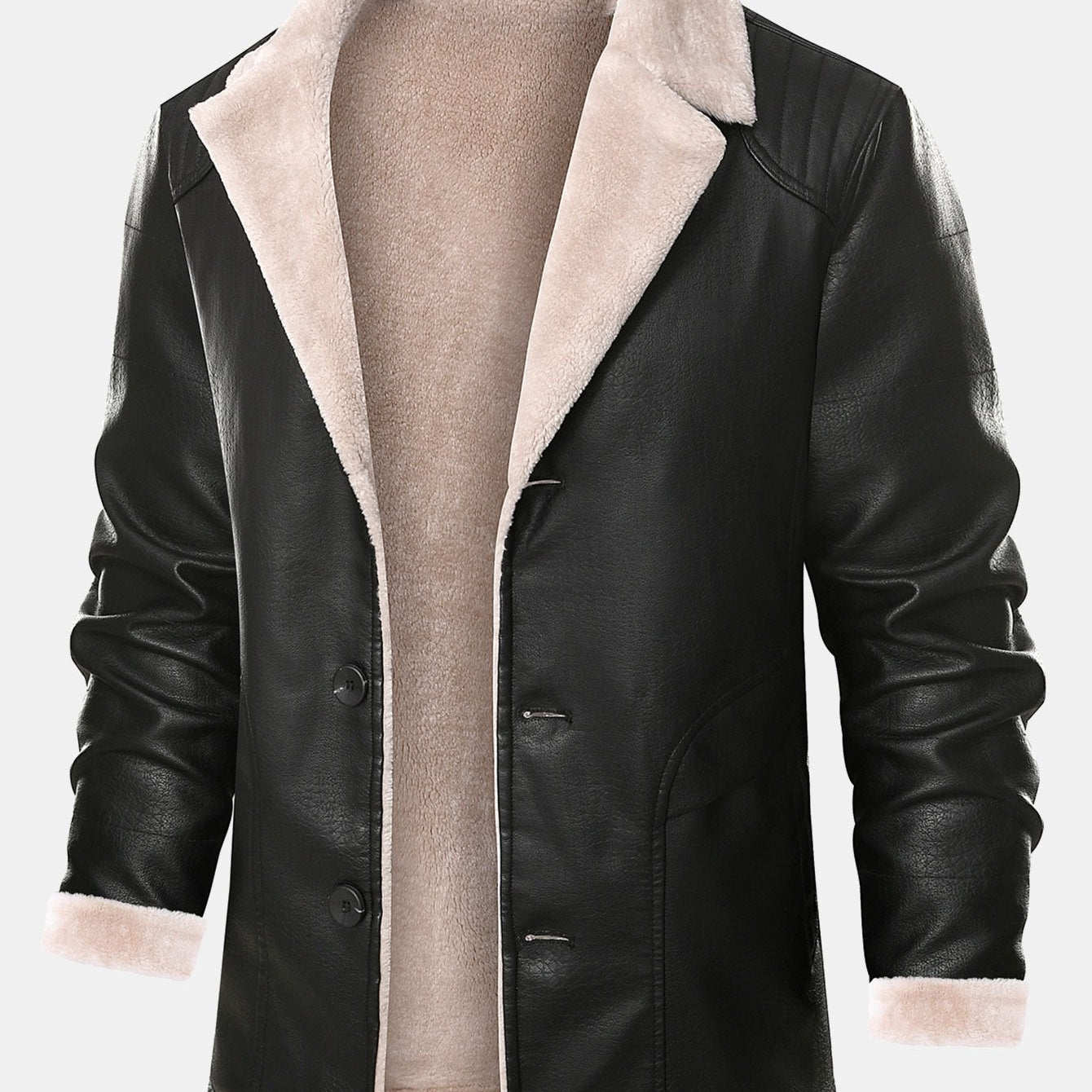 Bennett | Faux Leather Blazer with Faux Fur Lining