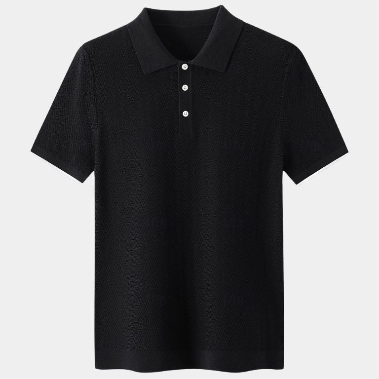 Cody | Brown Textured Knit Polo