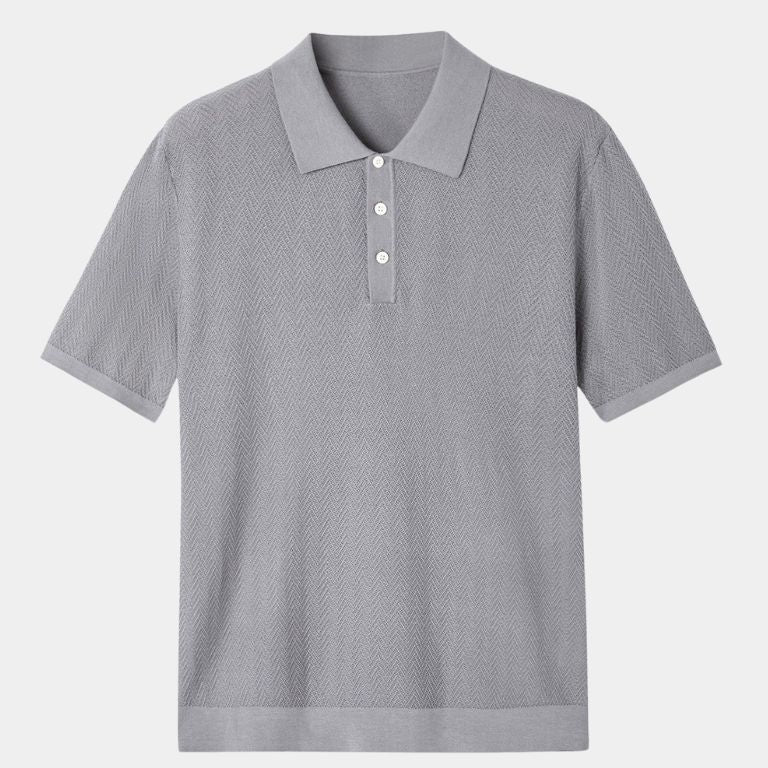 Cody | Brown Textured Knit Polo