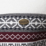 Lincoln | Contrast Pattern Jacquard Quarter-Zip Sweater