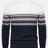 Lincoln | Contrast Pattern Jacquard Quarter-Zip Sweater