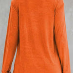 Sadie witch graphic v neck blouse in orange, back view