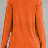 Sadie witch graphic v neck blouse in orange, back view