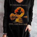 Tara Witch Moon V-Neck Blouse in black, front view