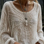Felicity spiderweb blouse in white, front view