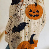 Gwen Pumpkin Bat Knit Sweater, detail view