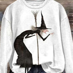 Rebecca White Witch Sweatshirt in white, front view