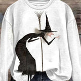 Rebecca White Witch Sweatshirt in white, front view