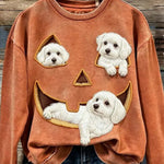 Freya dog pumpkin top in brown, front view