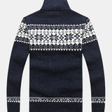 Gage | Geometric Print Zip Christmas Cardigan