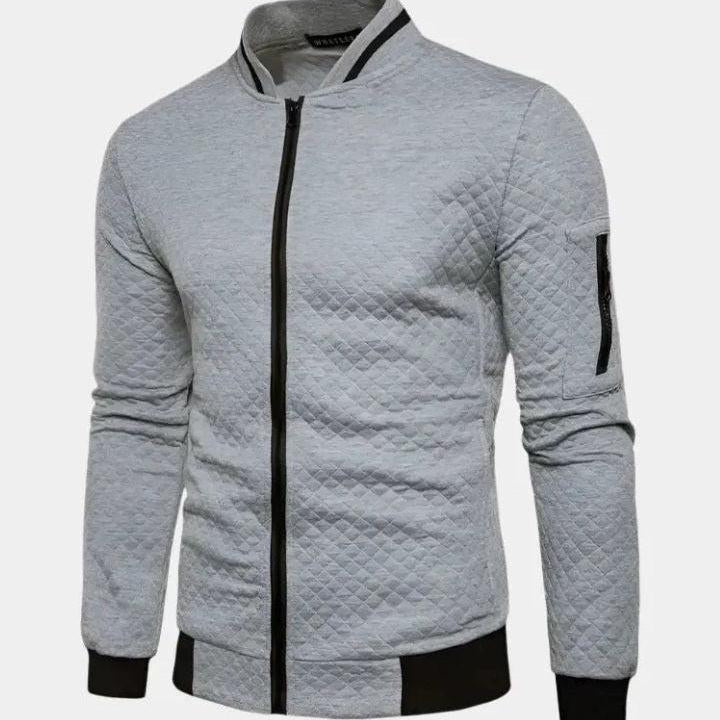 Gael | Navy Textured Bomber Jacket