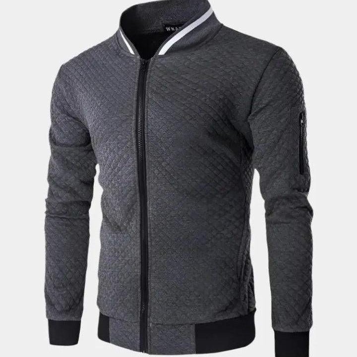 Gael | Navy Textured Bomber Jacket