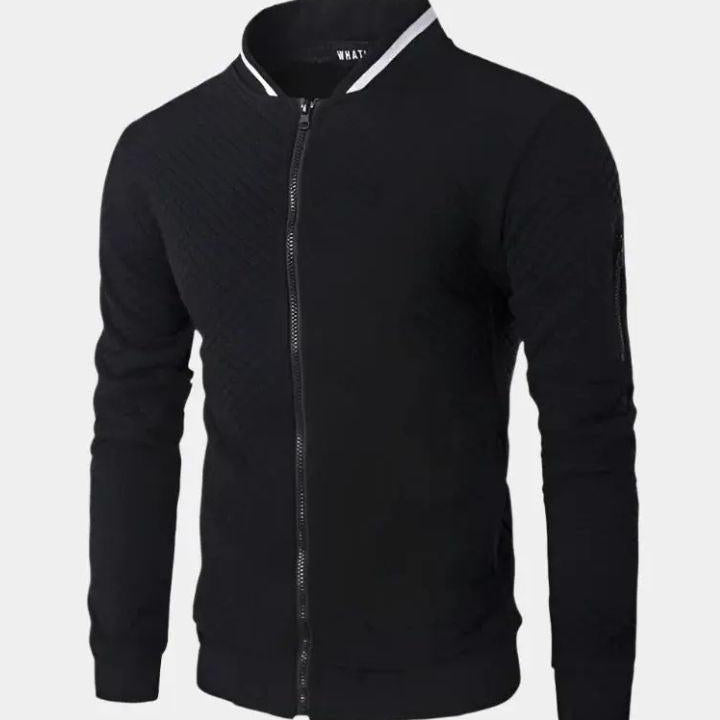 Gael | Navy Textured Bomber Jacket