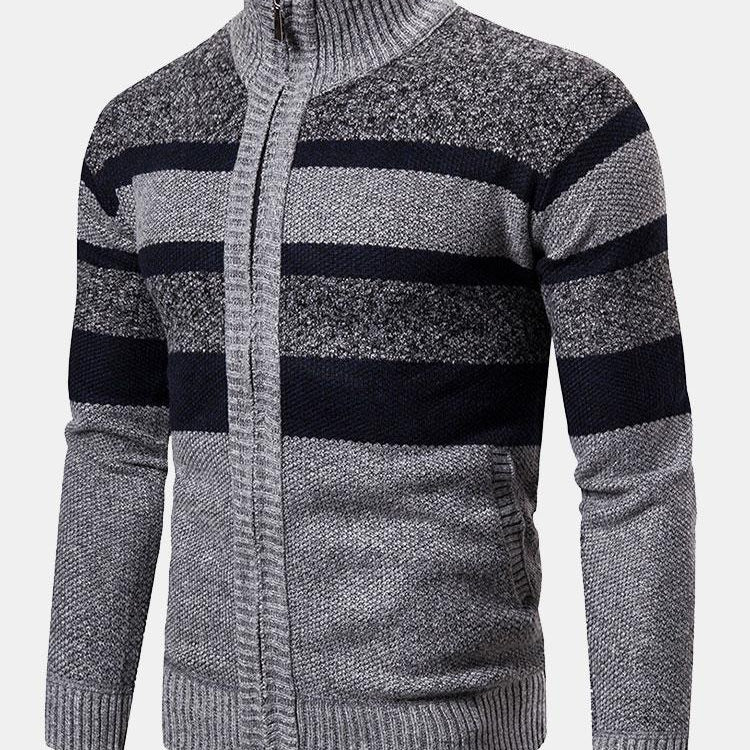 Hayden | Color Block High Neck Zip Sweater