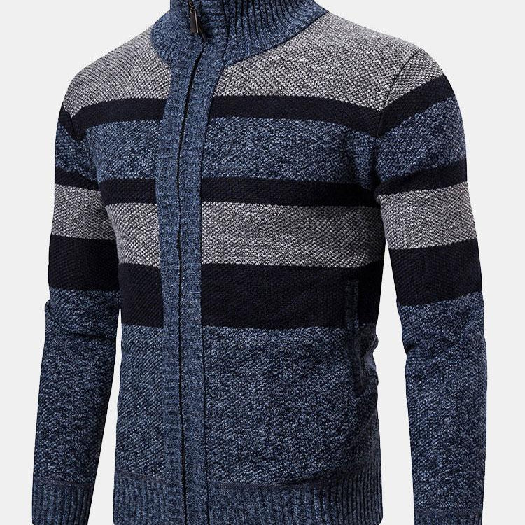 Hayden | Color Block High Neck Zip Sweater