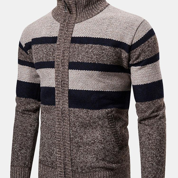 Hayden | Color Block High Neck Zip Sweater