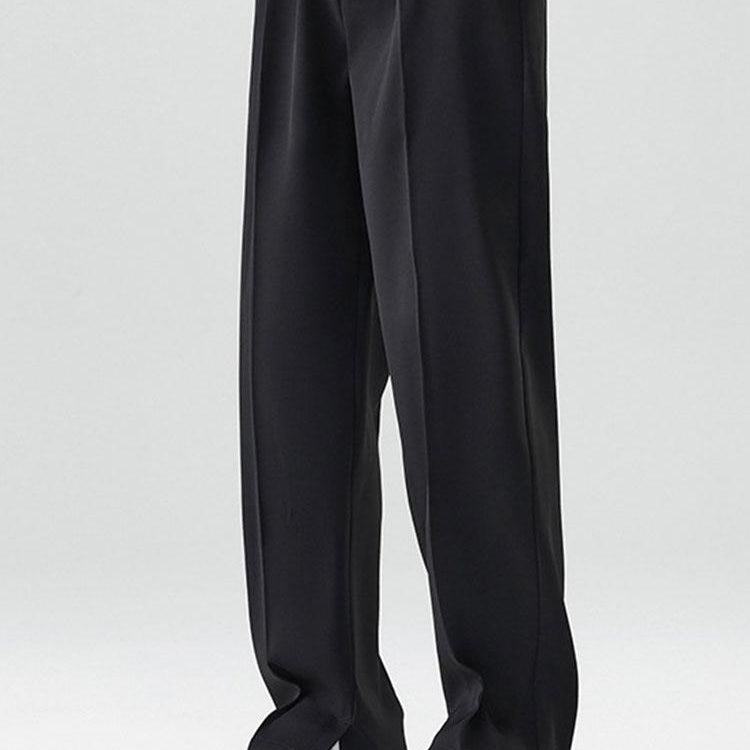 Arthur | Pleated Pants with Split Hem