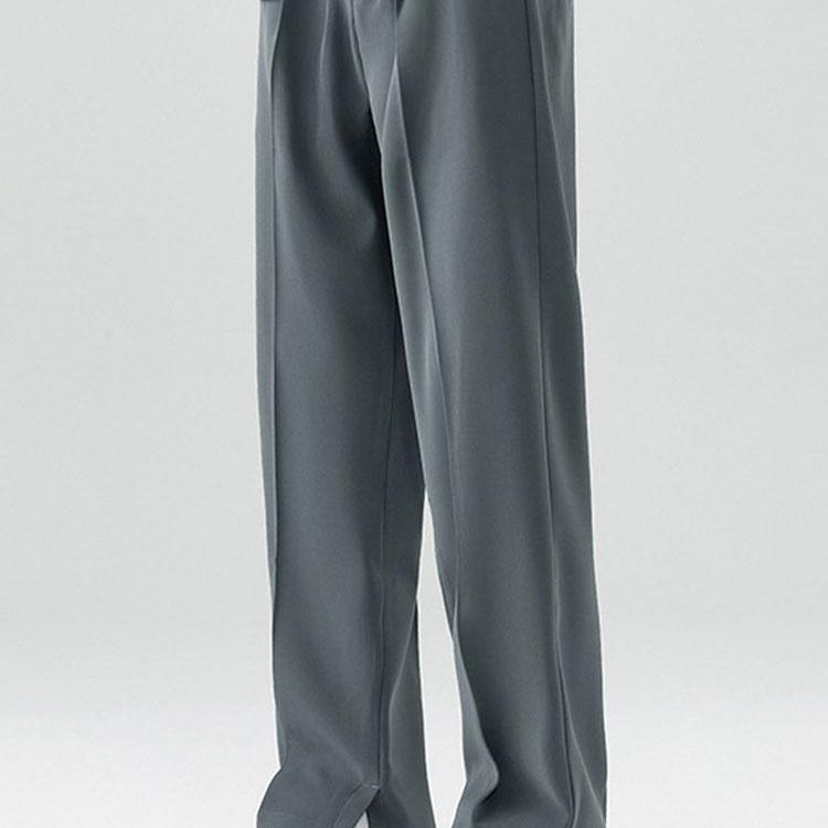 Arthur | Pleated Pants with Split Hem