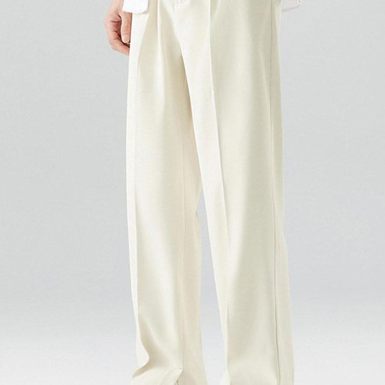 Arthur | Pleated Pants with Split Hem