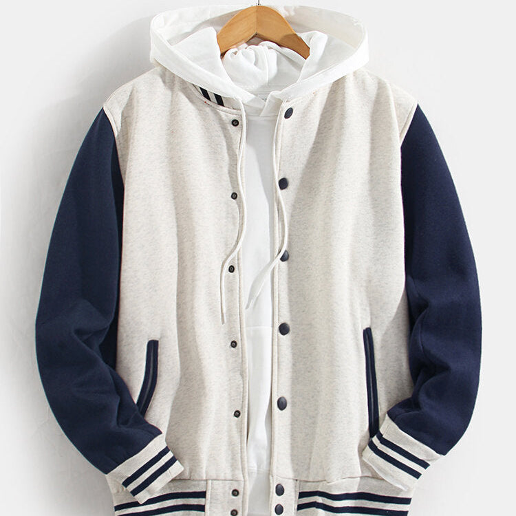 Samuel | Contrast Trim Baseball Jacket