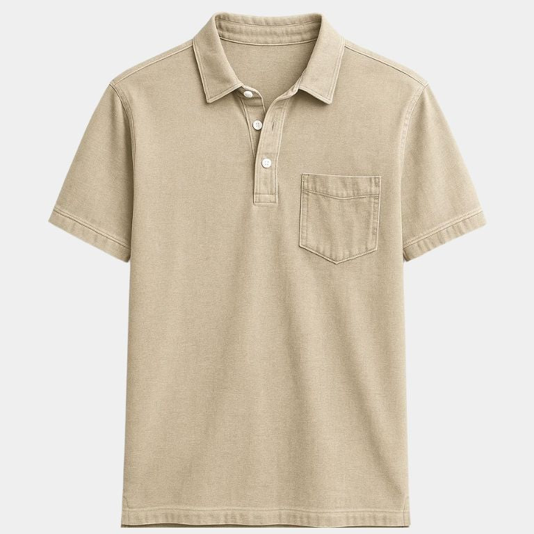 Cameron | Denim Look Polo with Chest Pocket