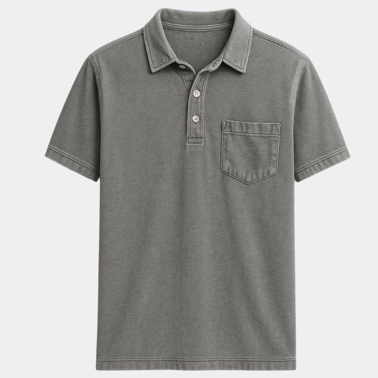 Cameron | Denim Look Polo with Chest Pocket