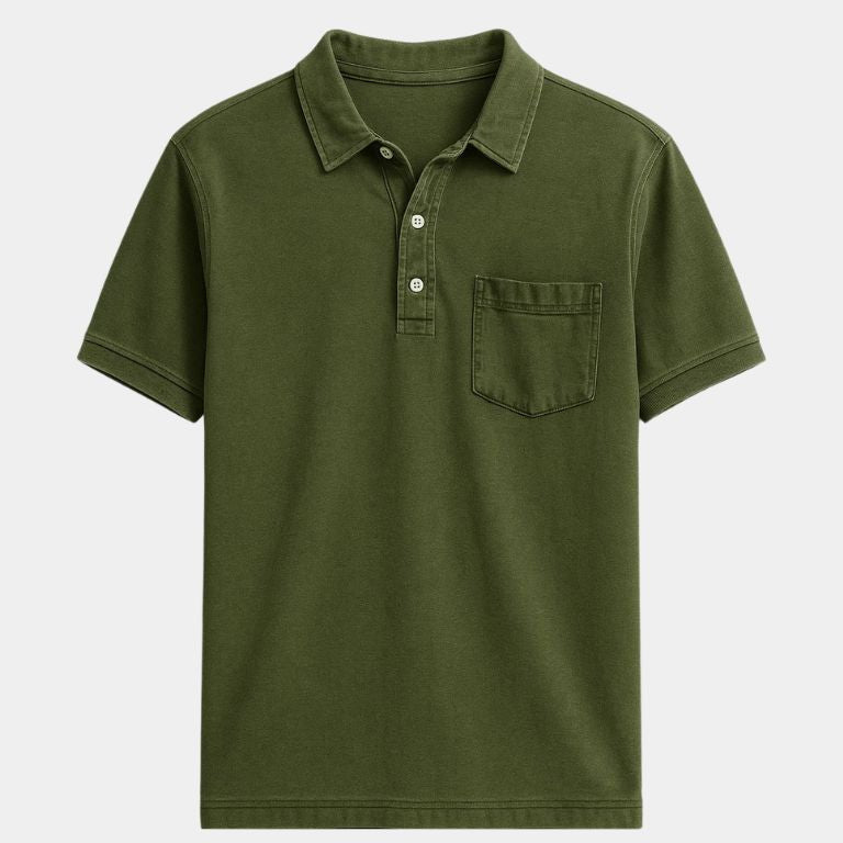 Cameron | Denim Look Polo with Chest Pocket