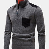 Malcolm | Contrast Pocket Panel Half-Zip Sweater