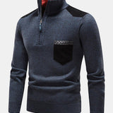 Malcolm | Contrast Pocket Panel Half-Zip Sweater