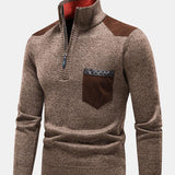 Malcolm | Contrast Pocket Panel Half-Zip Sweater