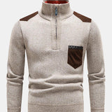 Malcolm | Contrast Pocket Panel Half-Zip Sweater